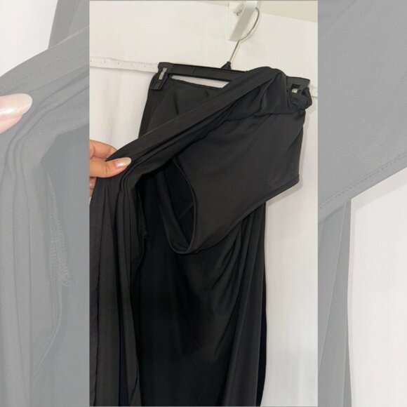 Zaful Womens Medium 2-Piece Set Scoop Neck Crop Top Asymmetrical Skirt Black NWT - Picture 7 of 10